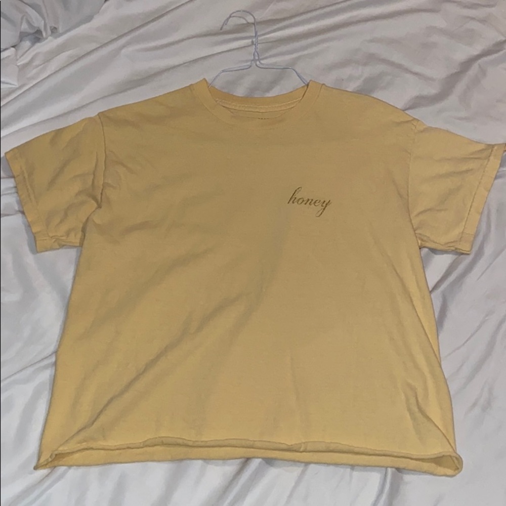 EUC John Galt “honey” crop tee. Mustard. One size
